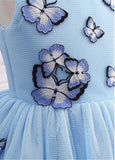 Unique Tulle Jewel Neckline Ball Gown Flower Girl Dresses With Embroidery Butterflies