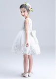 Sparkling Sequin Lace & Tulle Scoop Neckline Ball Gown Flower Girl Dresses With Bowknot