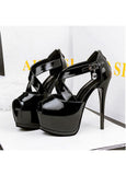 Attractive PU Upper Peep Toe Stiletto Heels Party Shoes