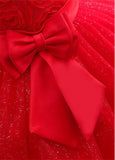 Festival Sparkling Tulle Jewel Neckline Ball Gown Flower Girl Dresses With Flowers & Bowknot