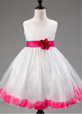 Simple Tulle  Flower Girl Dresses With Handmade Flowers