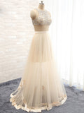 Champagne Sexy Two Piece Prom Dress