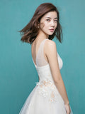 Beading Tea-Length Wedding Dress