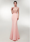 High Collar Backless Beading Mermaid Evening Dress