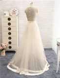 Champagne Sexy Two Piece Prom Dress
