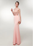 High Collar Backless Beading Mermaid Evening Dress