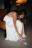 Beach Backless Chiffon Deep V-neckline Wedding Dress
