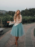 Boho Short Two Piece Long Sleeve Wedding Dress