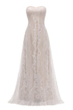 Sweetheart Long Maxi Lace Beach Wedding Dress