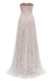 Sweetheart Long Maxi Lace Beach Wedding Dress