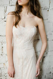 Sweetheart Long Maxi Lace Beach Wedding Dress