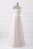 Spaghetti Straps Pink A-line Floor Length Wedding Dresses