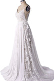 Spaghetti Straps Maxi A Line  Beach Wedding Dress