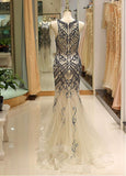Tulle Jewel Beadings Mermaid Evening Dress
