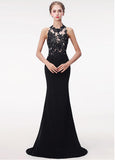 Halter Satin Black Mermaid Evening Prom Dress