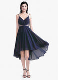 Composite Silk Chiffon Spaghetti Straps Hi-lo Homecoming Dress