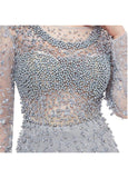 Lace Bateau Neckline Long Mermaid Formal Dress