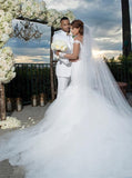 Mermaid Sheer Sleeves Off the Shoulder Bridal Wedding Dress