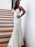Sheath Column Stretch Spandex Backless Bowknot Wedding Dress