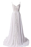 Spaghetti Straps Maxi A Line  Beach Wedding Dress