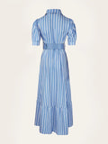 Chic V-Neckline Timeless Striped Maxi Dress