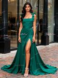 A Line Chffon White Tie Shoulder Bridesmaid Dress With Slit