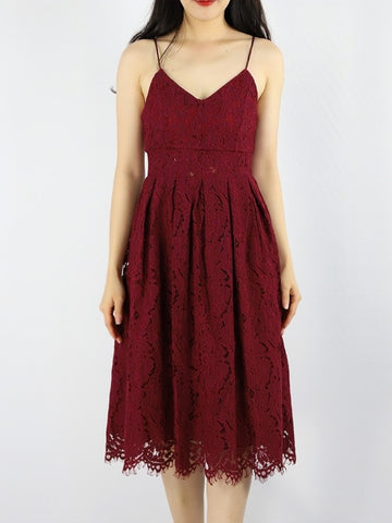 Burgundy Lace Overlay Cami Dress M / Blue Burgundy Lace Overlay Cami Dress M / Blue