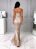 Trumpet Mermaid Lace Sweetheart Champagne Prom Dress