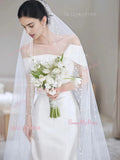 Trumpet Mermaid Satin Ruched Off The Shoulder Wedding Dress