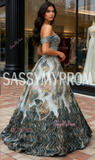 Beading Ball Gown Tulle Off The Shoulder Prom Dress