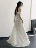Lace Trumpet Mermaid Train Off The Shoulder Wedding Dress
