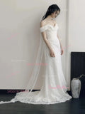 Lace Trumpet Mermaid Train Off The Shoulder Wedding Dress