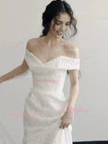 Lace Trumpet Mermaid Train Off The Shoulder Wedding Dress
