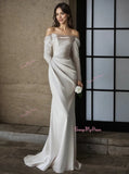 Trumpet Mermaid Long Sleeve Off The Shoulder Wedding Dress