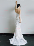 Lace Trumpet Mermaid Sweetheart Flower Wedding Dress