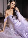 Purple Trumpet Mermaid Prom Dress With Slit