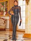 Timeless Elegant Black Beaded Party Dress