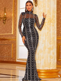 Timeless Elegant Black Beaded Party Dress