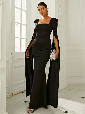 Long Sleeve Trumpet Mermaid Black Prom Dress Sassymyprom Long Sleeve Trumpet Mermaid Black Prom Dress Sassymyprom