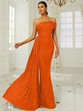 Asymmetric Neckline Green Draped Floor-Length Party Dress