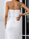 Flattering Mermaid Silhouette White Lace Formal Dress