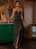 Dazzling Sweetheart Black Sequin Party Formal Dress