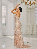 Exquisite Embroidery Nude Sequin Prom Dress