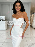 Sheath Column Sheer Sweetheart wedding Dress With Pockets