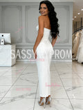 Sheath Column Sheer Sweetheart wedding Dress With Pockets