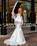 Satin Trumpet Mermaid Sweetheart  Simple Wedding Dress