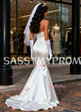 Satin Trumpet Mermaid Sweetheart  Simple Wedding Dress
