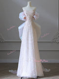 Tulle Beading Trumpet Mermaid Off The Shoulder Wedding Dress