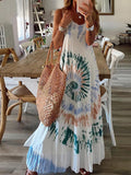 Boho Plus Size Tie Dye Floral Summer Maxi Dress