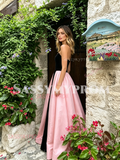 Sweetheart Velvet Detachable Black & Pink Prom Dress
